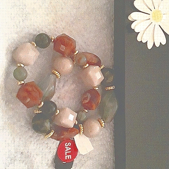 Natural Stone Bracelet  Earth friendly natural stone stretchy  Fashion Bracelet… - Picture 2 of 6